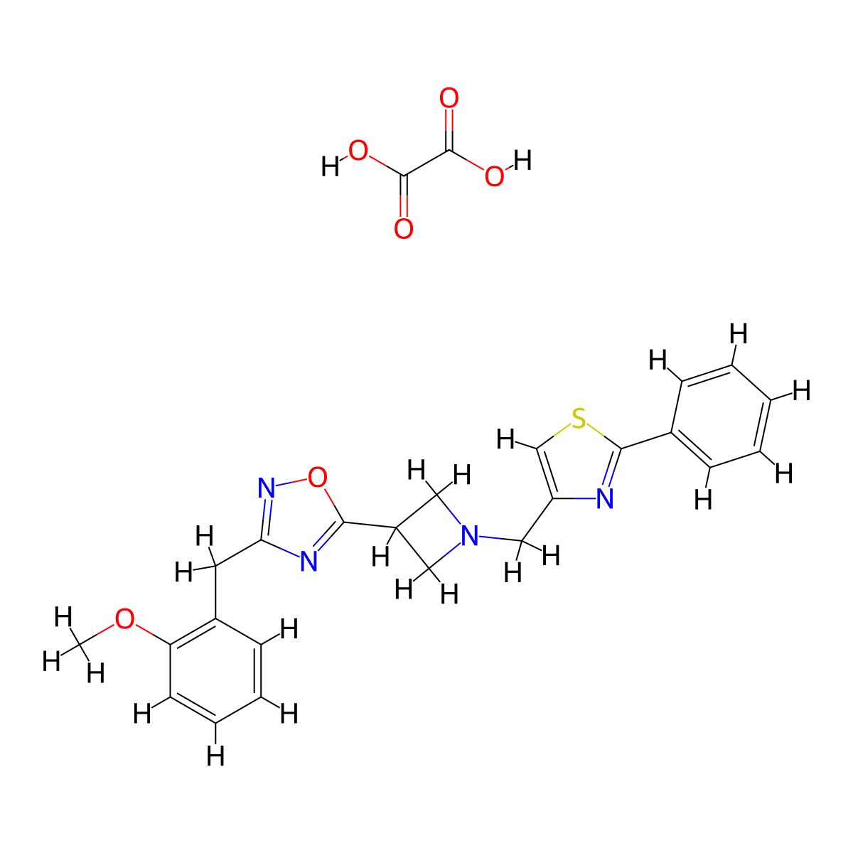 3-(2-Methoxybenzyl)-5-(1-((2-phenylthiazol-4-yl)methyl)azetidin-3-yl)-1,2,4-oxadiazole oxalate molecular structure, CAS 1428355-54-7