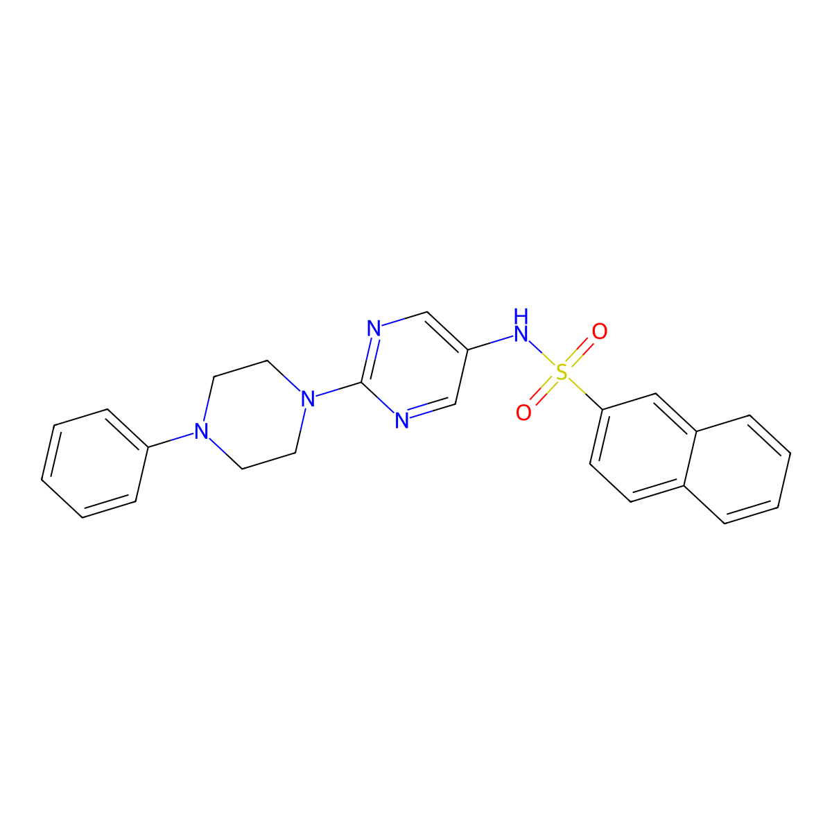 N-[2-(4-Phenylpiperazin-1-YL)pyrimidin-5-YL]naphthalene-2-sulfonamide molecular structure, CAS 1428355-58-1