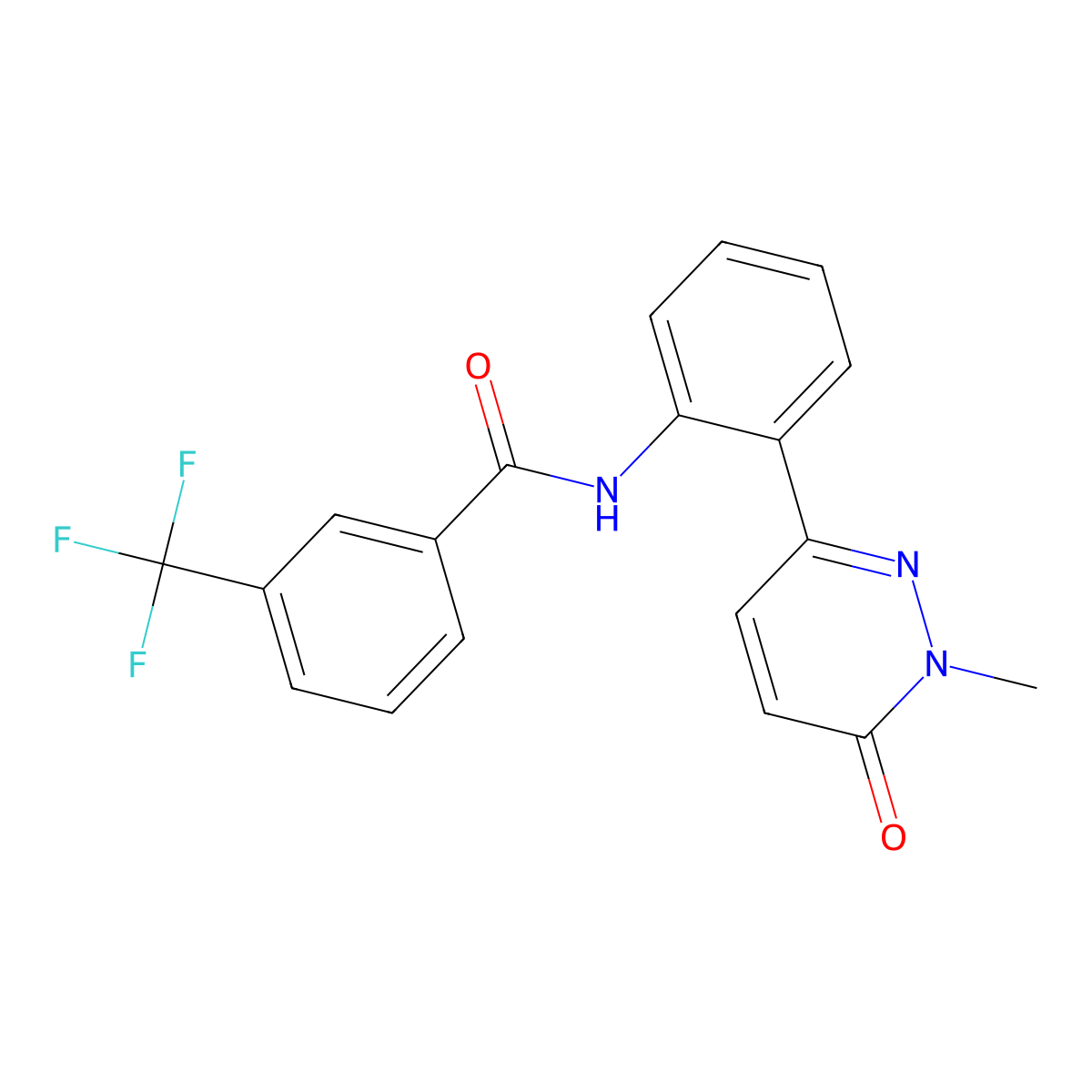 N-[2-(1-methyl-6-oxo-1,6-dihydropyridazin-3-yl)phenyl]-3-(trifluoromethyl)benzamide molecular structure, CAS 1428355-61-6