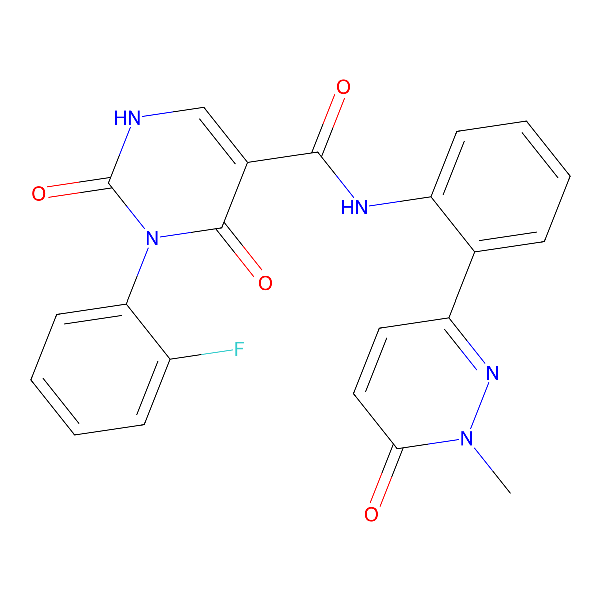 3-(2-fluorophenyl)-N-(2-(1-methyl-6-oxo-1,6-dihydropyridazin-3-yl)phenyl)-2,4-dioxo-1,2,3,4-tetrahydropyrimidine-5-carboxamide molecular structure, CAS 1428355-73-0