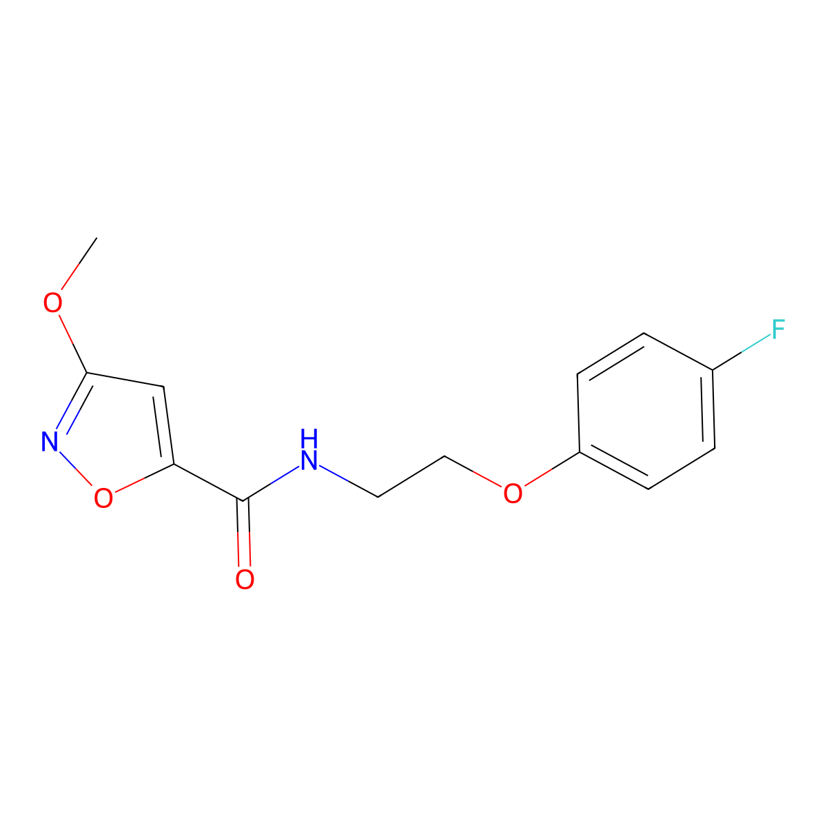 N-(2-(4-fluorophenoxy)ethyl)-3-methoxyisoxazole-5-carboxamide molecular structure, CAS 1428355-75-2
