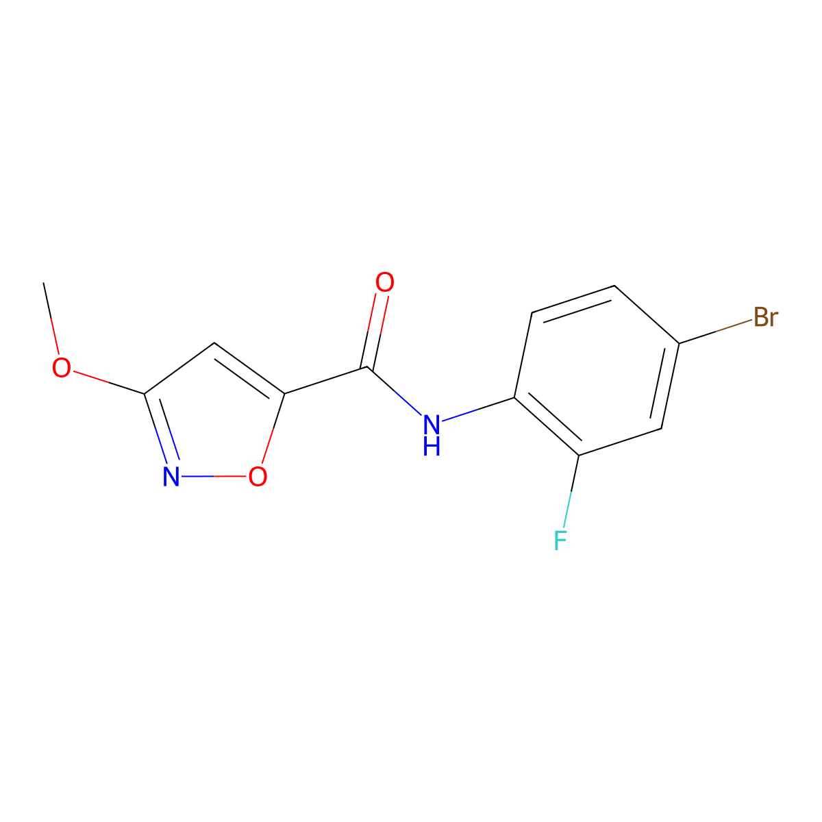 N-(4-bromo-2-fluorophenyl)-3-methoxyisoxazole-5-carboxamide molecular structure, CAS 1428355-95-6