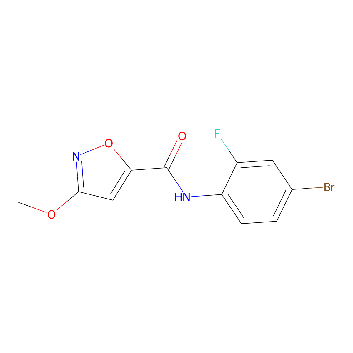 N-(4-bromo-2-fluorophenyl)-3-methoxyisoxazole-5-carboxamide molecular structure, CAS 1428355-95-6