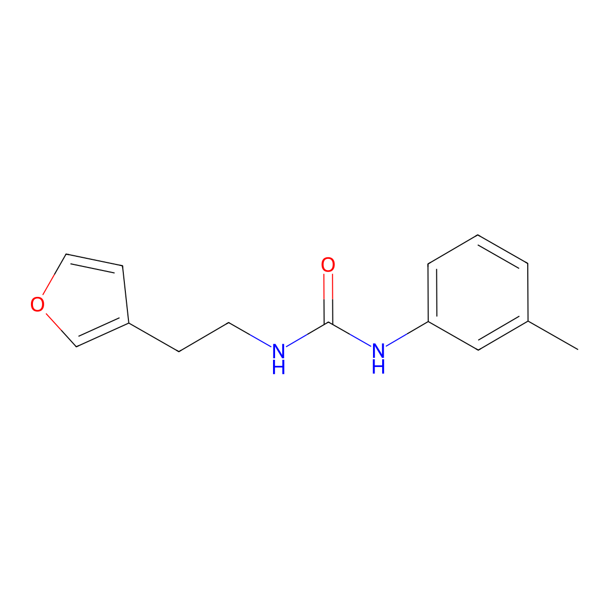 1-(2-(Furan-3-yl)ethyl)-3-(m-tolyl)urea molecular structure, CAS 1428356-00-6