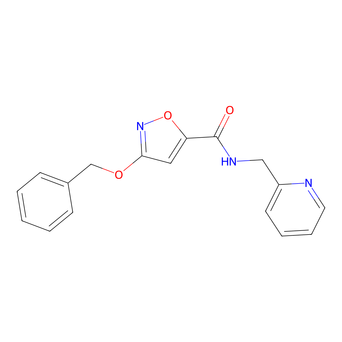 3-(benzyloxy)-N-(pyridin-2-ylmethyl)isoxazole-5-carboxamide molecular structure, CAS 1428356-21-1