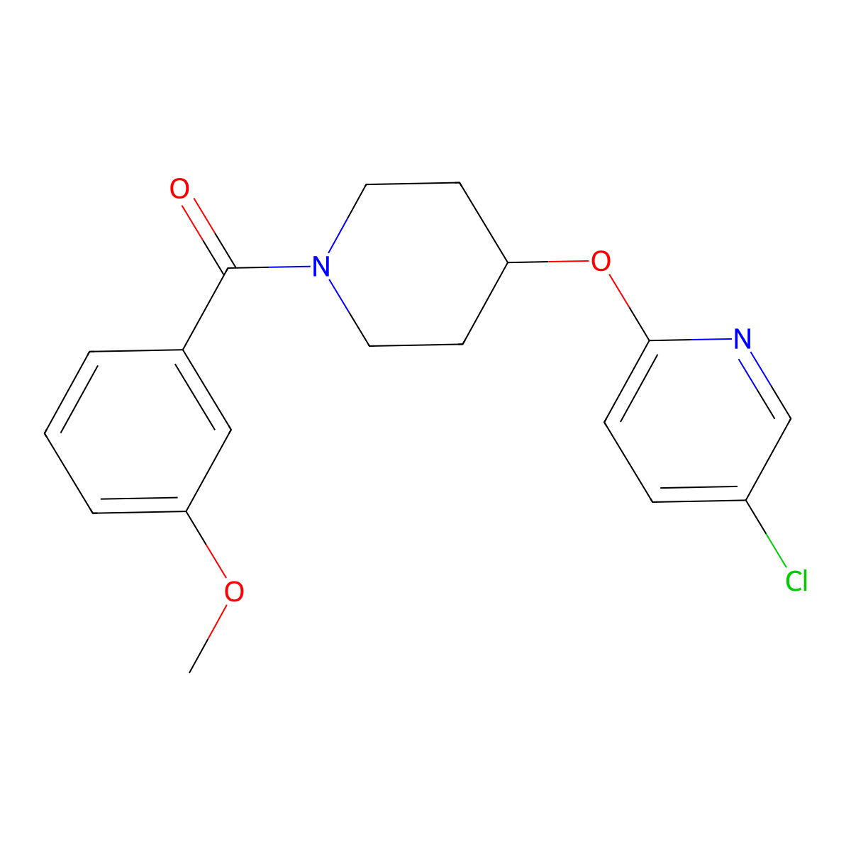 (4-((5-Chloropyridin-2-yl)oxy)piperidin-1-yl)(3-methoxyphenyl)methanone molecular structure, CAS 1428356-24-4