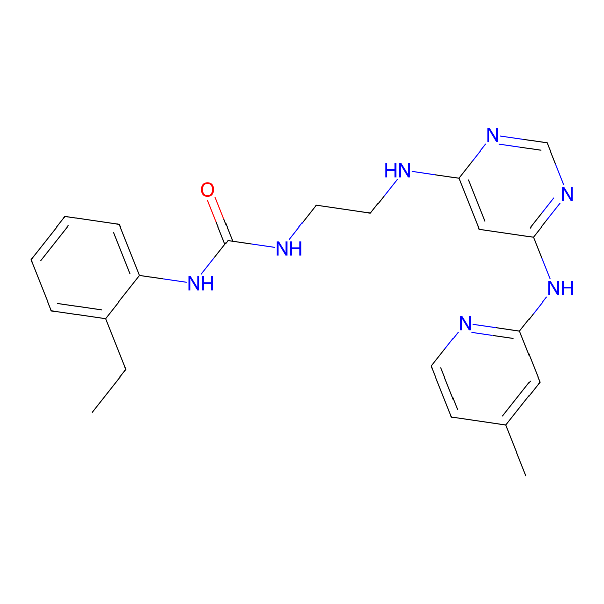 1-(2-Ethylphenyl)-3-[2-({6-[(4-methylpyridin-2-yl)amino]pyrimidin-4-yl}amino)ethyl]urea molecular structure, CAS 1428356-27-7