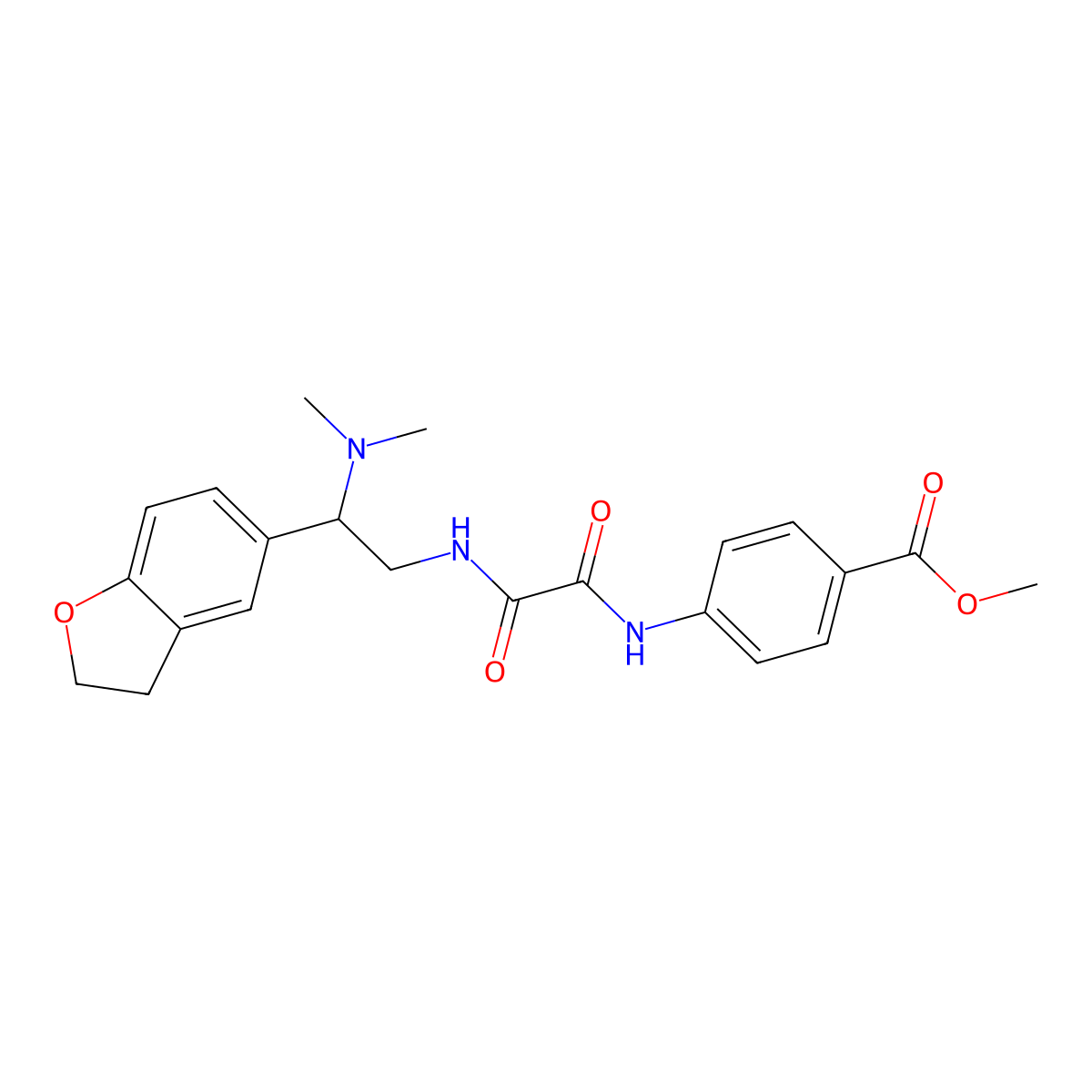 Methyl 4-(2-((2-(2,3-dihydrobenzofuran-5-yl)-2-(dimethylamino)ethyl)amino)-2-oxoacetamido)benzoate molecular structure, CAS 1428356-36-8