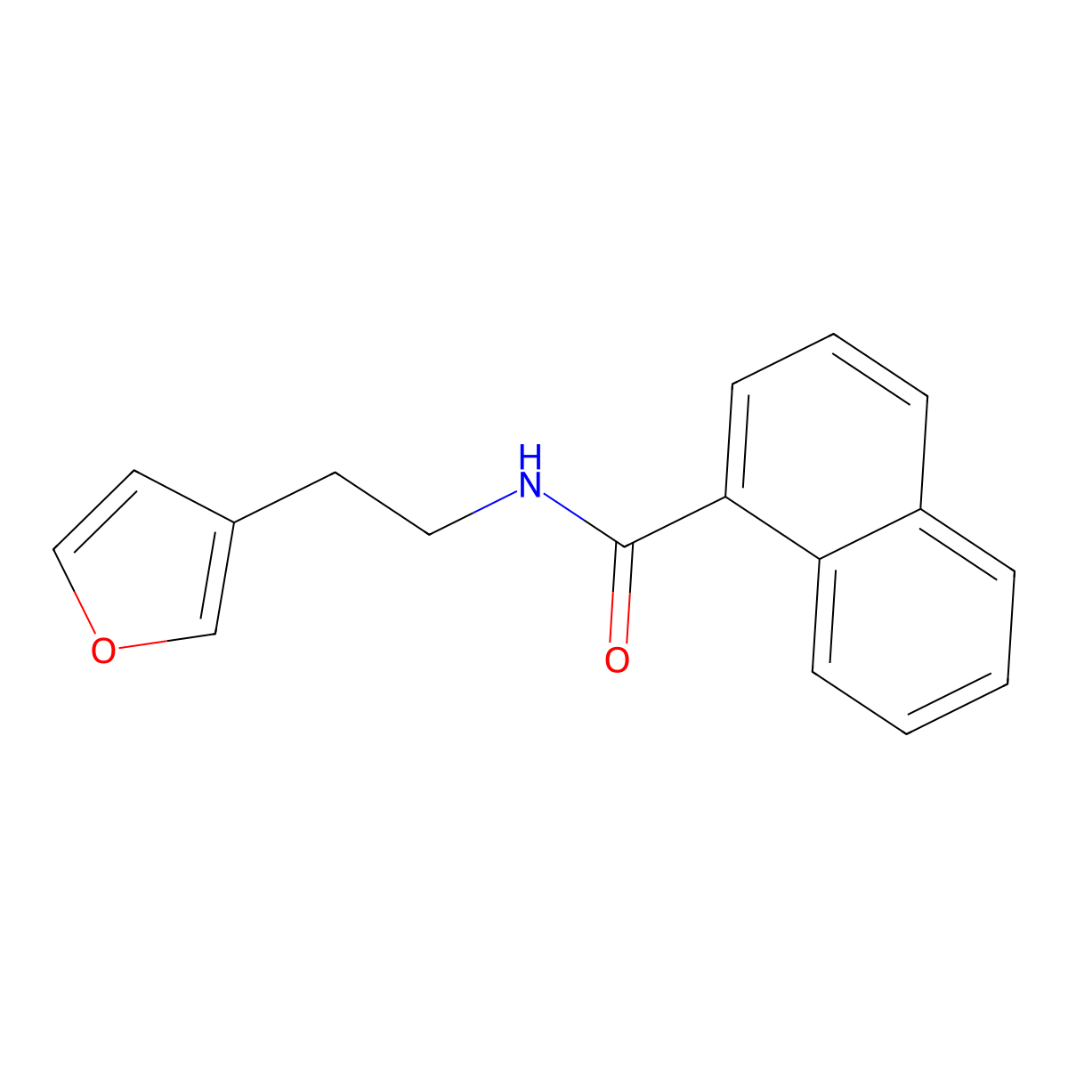 N-(2-(furan-3-yl)ethyl)-1-naphthamide molecular structure, CAS 1428356-43-7