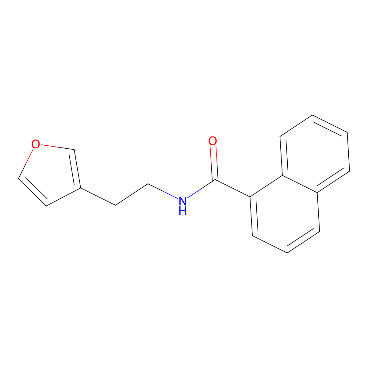 N-(2-(furan-3-yl)ethyl)-1-naphthamide molecular structure, CAS 1428356-43-7