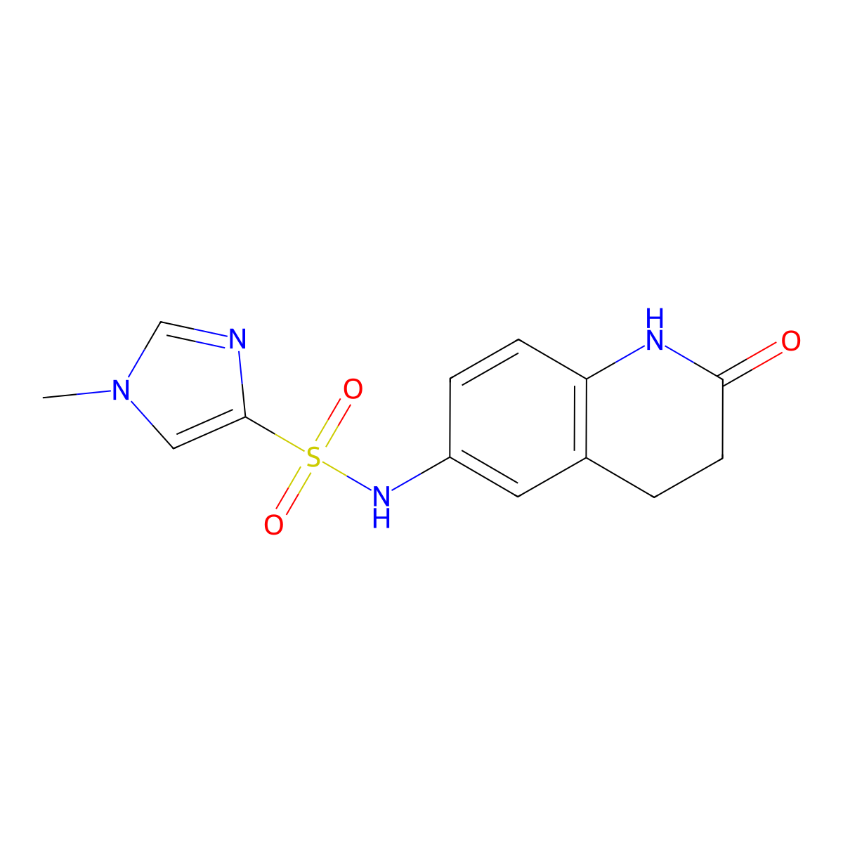 1-methyl-N-(2-oxo-1,2,3,4-tetrahydroquinolin-6-yl)-1H-imidazole-4-sulfonamide molecular structure, CAS 1428356-50-6