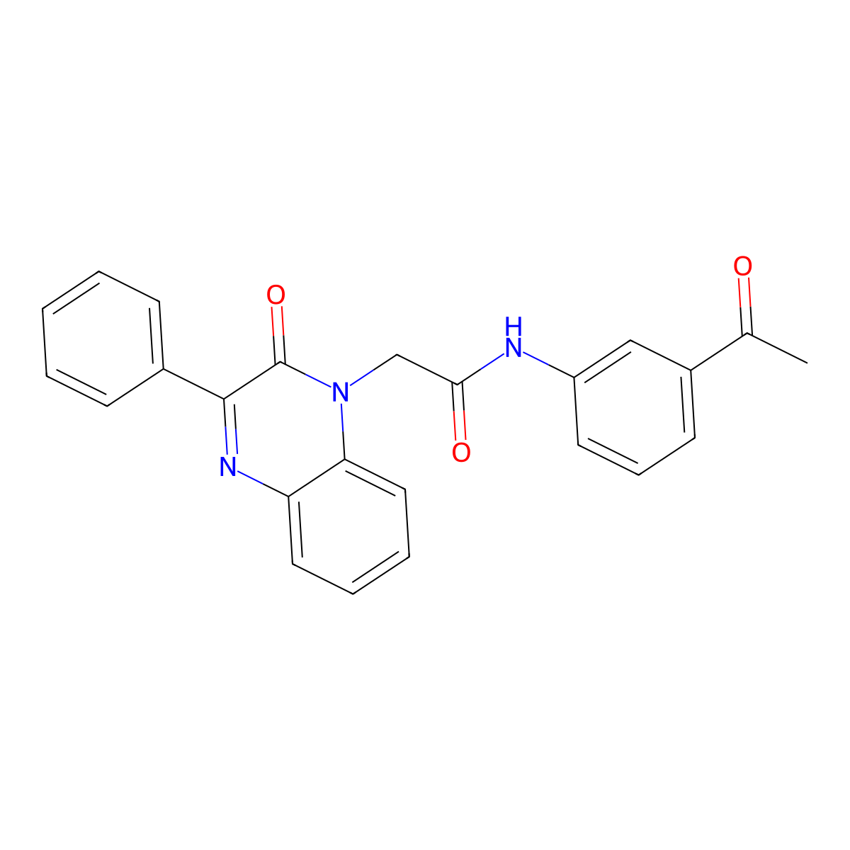 N-(3-acetylphenyl)-2-(2-oxo-3-phenylquinoxalin-1(2H)-yl)acetamide molecular structure, CAS 1428356-59-5