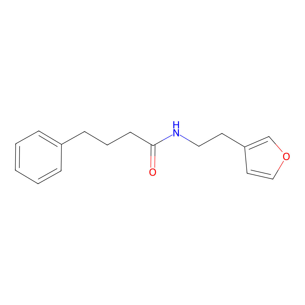 N-(2-(furan-3-yl)ethyl)-4-phenylbutanamide molecular structure, CAS 1428356-64-2