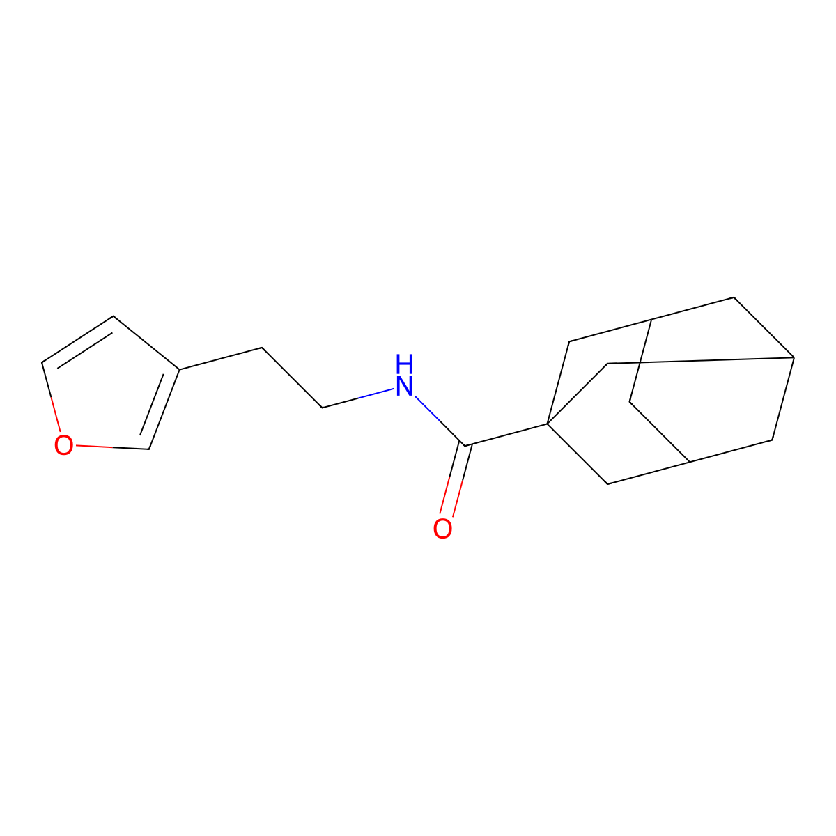 N-[2-(furan-3-yl)ethyl]adamantane-1-carboxamide molecular structure, CAS 1428356-72-2