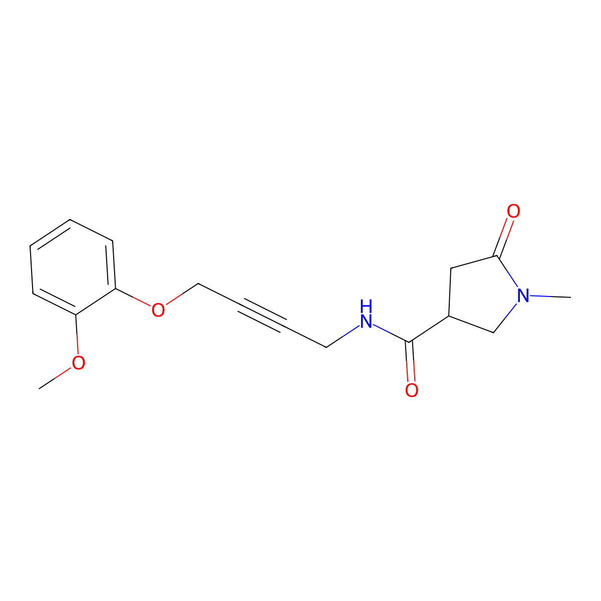 N-[4-(2-Methoxyphenoxy)but-2-YN-1-YL]-1-methyl-5-oxopyrrolidine-3-carboxamide molecular structure, CAS 1428356-81-3