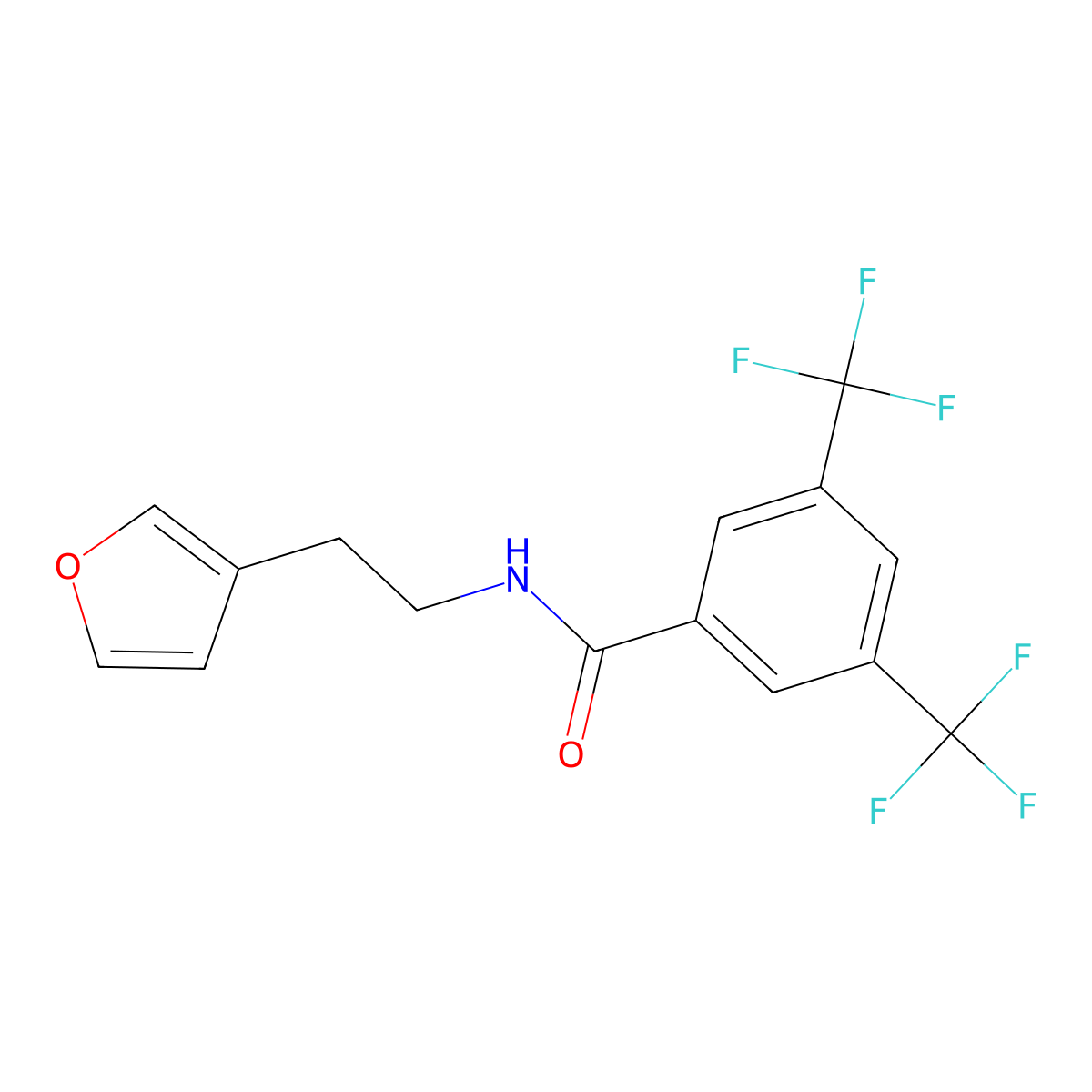 N-[2-(Furan-3-YL)ethyl]-3,5-bis(trifluoromethyl)benzamide molecular structure, CAS 1428356-83-5