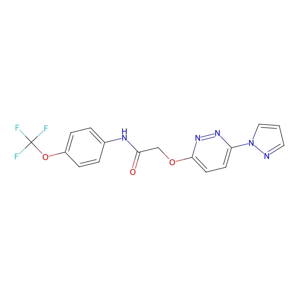 2-{[6-(1H-pyrazol-1-yl)pyridazin-3-yl]oxy}-N-[4-(trifluoromethoxy)phenyl]acetamide molecular structure, CAS 1428356-84-6