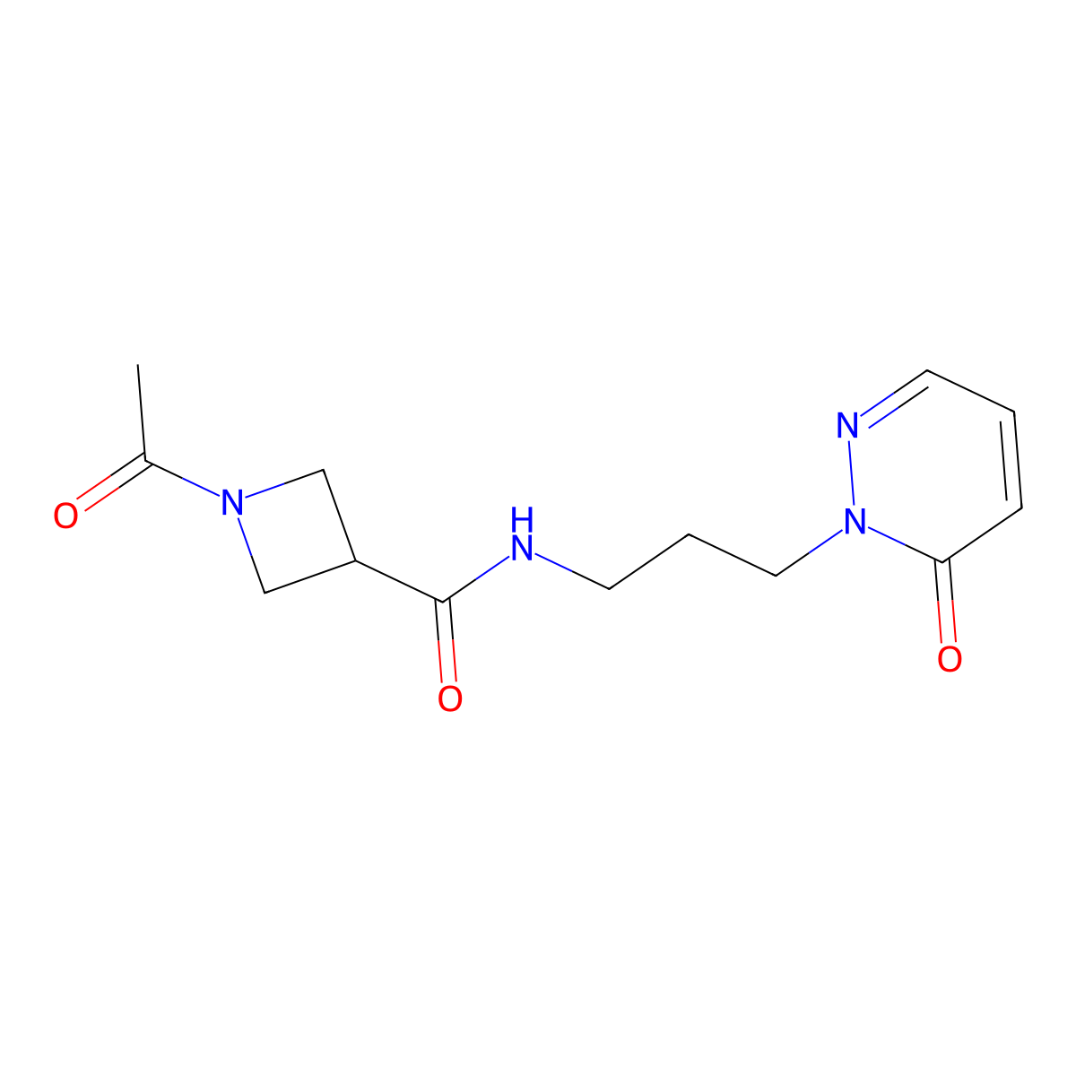 1-acetyl-N-(3-(6-oxopyridazin-1(6H)-yl)propyl)azetidine-3-carboxamide molecular structure, CAS 1428356-90-4