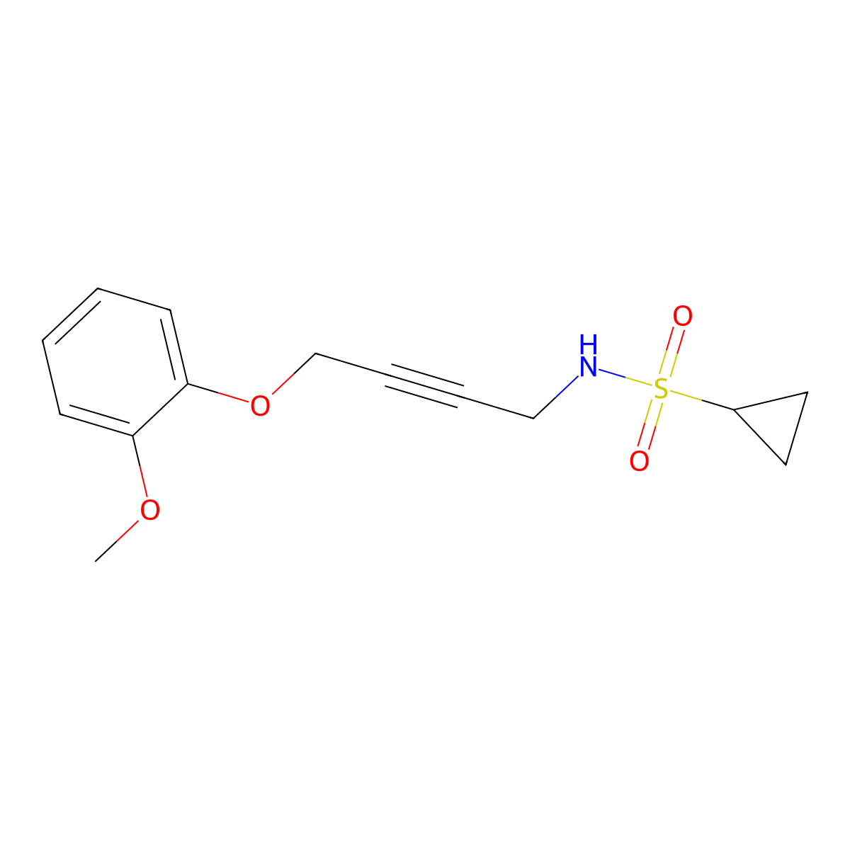 N-[4-(2-Methoxyphenoxy)but-2-YN-1-YL]cyclopropanesulfonamide molecular structure, CAS 1428356-91-5