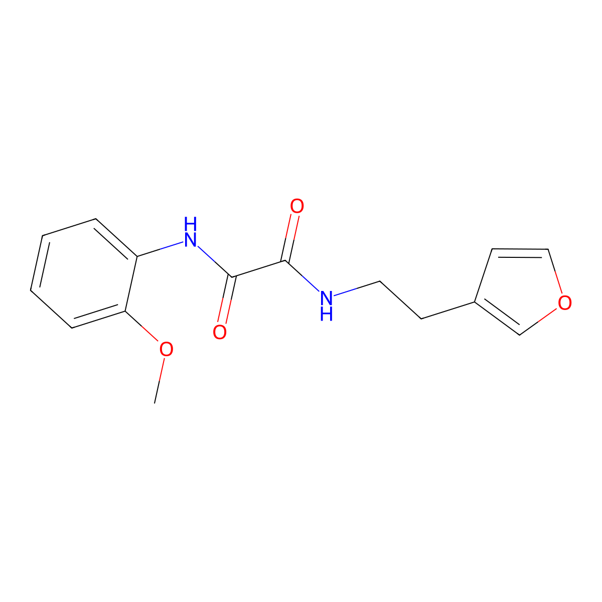 N1-(2-(furan-3-yl)ethyl)-N2-(2-methoxyphenyl)oxalamide molecular structure, CAS 1428357-12-3