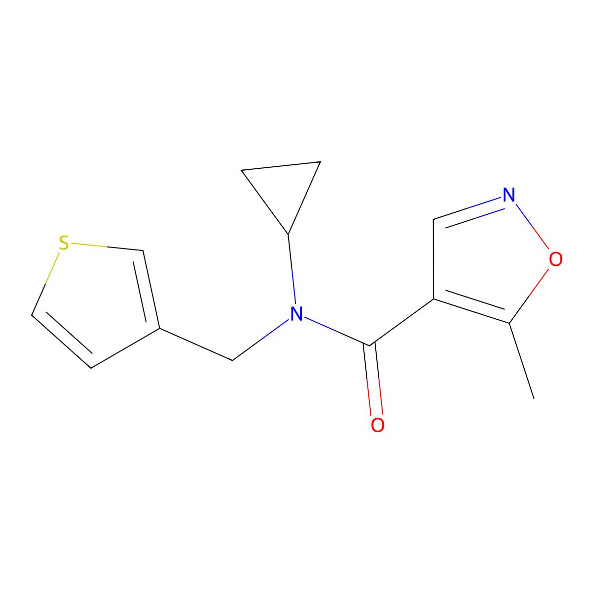 N-cyclopropyl-5-methyl-N-(thiophen-3-ylmethyl)isoxazole-4-carboxamide molecular structure, CAS 1428357-16-7