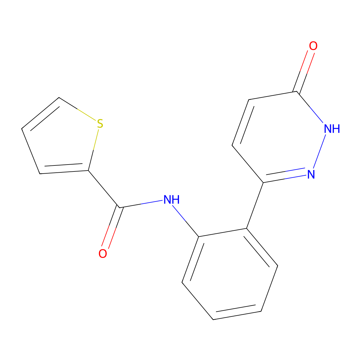 N-(2-(6-oxo-1,6-dihydropyridazin-3-yl)phenyl)thiophene-2-carboxamide molecular structure, CAS 1428357-19-0