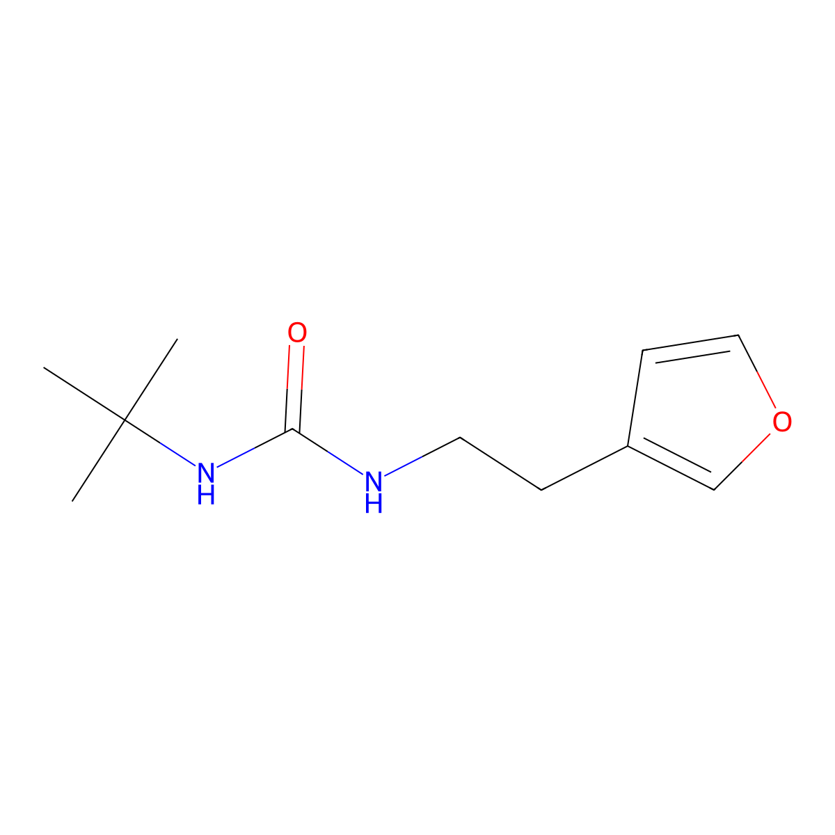 1-(Tert-butyl)-3-(2-(furan-3-yl)ethyl)urea molecular structure, CAS 1428357-22-5
