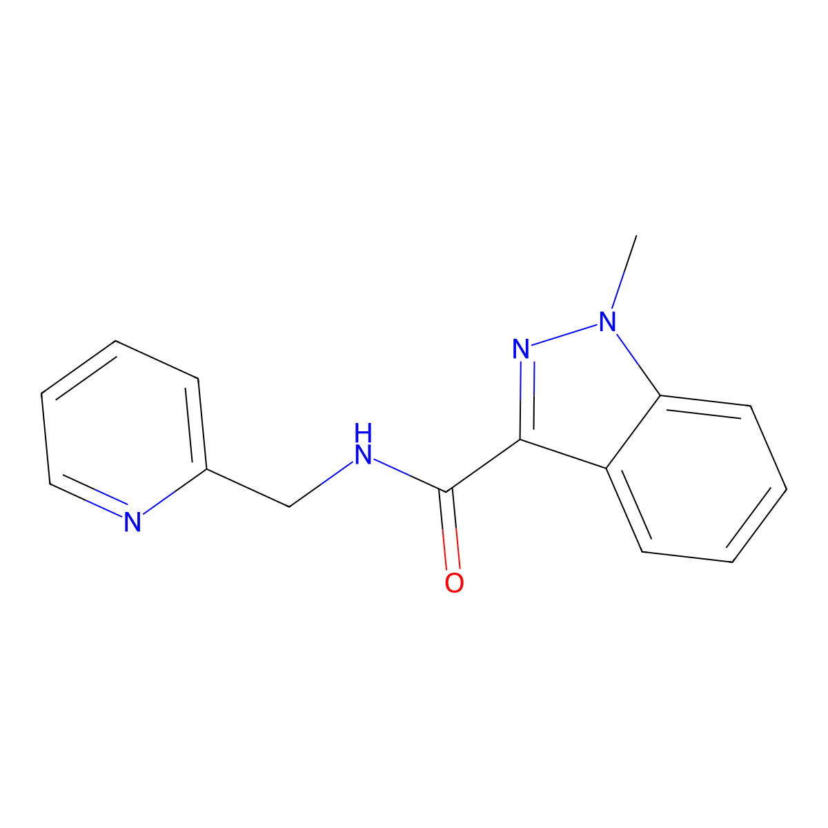 1-methyl-N-(pyridin-2-ylmethyl)-1H-indazole-3-carboxamide molecular structure, CAS 1428357-24-7