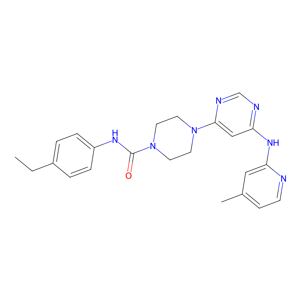 N-(4-Ethylphenyl)-4-{6-[(4-methylpyridin-2-YL)amino]pyrimidin-4-YL}piperazine-1-carboxamide molecular structure, CAS 1428357-34-9