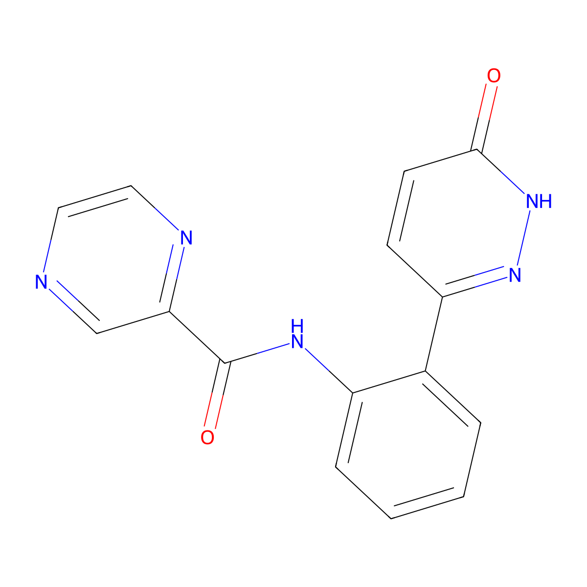 N-(2-(6-oxo-1,6-dihydropyridazin-3-yl)phenyl)pyrazine-2-carboxamide molecular structure, CAS 1428357-36-1