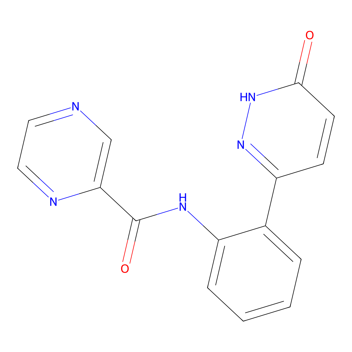 N-(2-(6-oxo-1,6-dihydropyridazin-3-yl)phenyl)pyrazine-2-carboxamide molecular structure, CAS 1428357-36-1