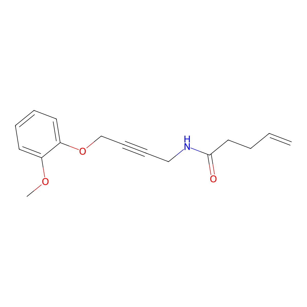N-(4-(2-methoxyphenoxy)but-2-yn-1-yl)pent-4-enamide molecular structure, CAS 1428357-42-9