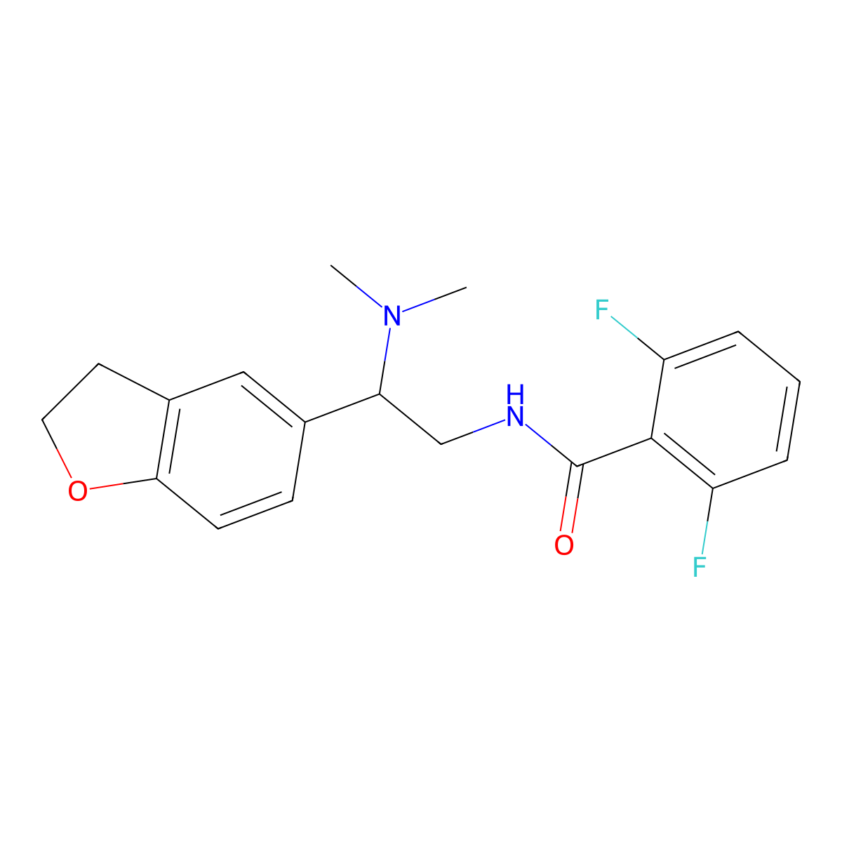 N-[2-(2,3-Dihydro-1-benzofuran-5-YL)-2-(dimethylamino)ethyl]-2,6-difluorobenzamide molecular structure, CAS 1428357-47-4