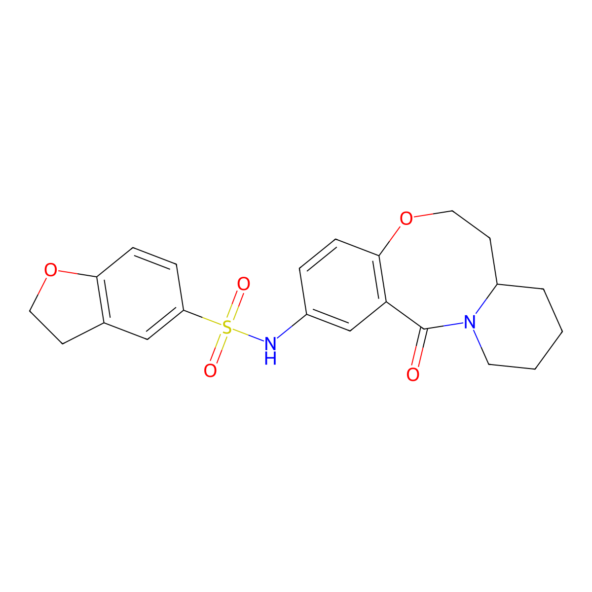 N-{2-oxo-9-oxa-1-azatricyclo[10.4.0.0^{3,8}]hexadeca-3,5,7-trien-5-yl}-2,3-dihydro-1-benzofuran-5-sulfonamide molecular structure, CAS 1428357-57-6