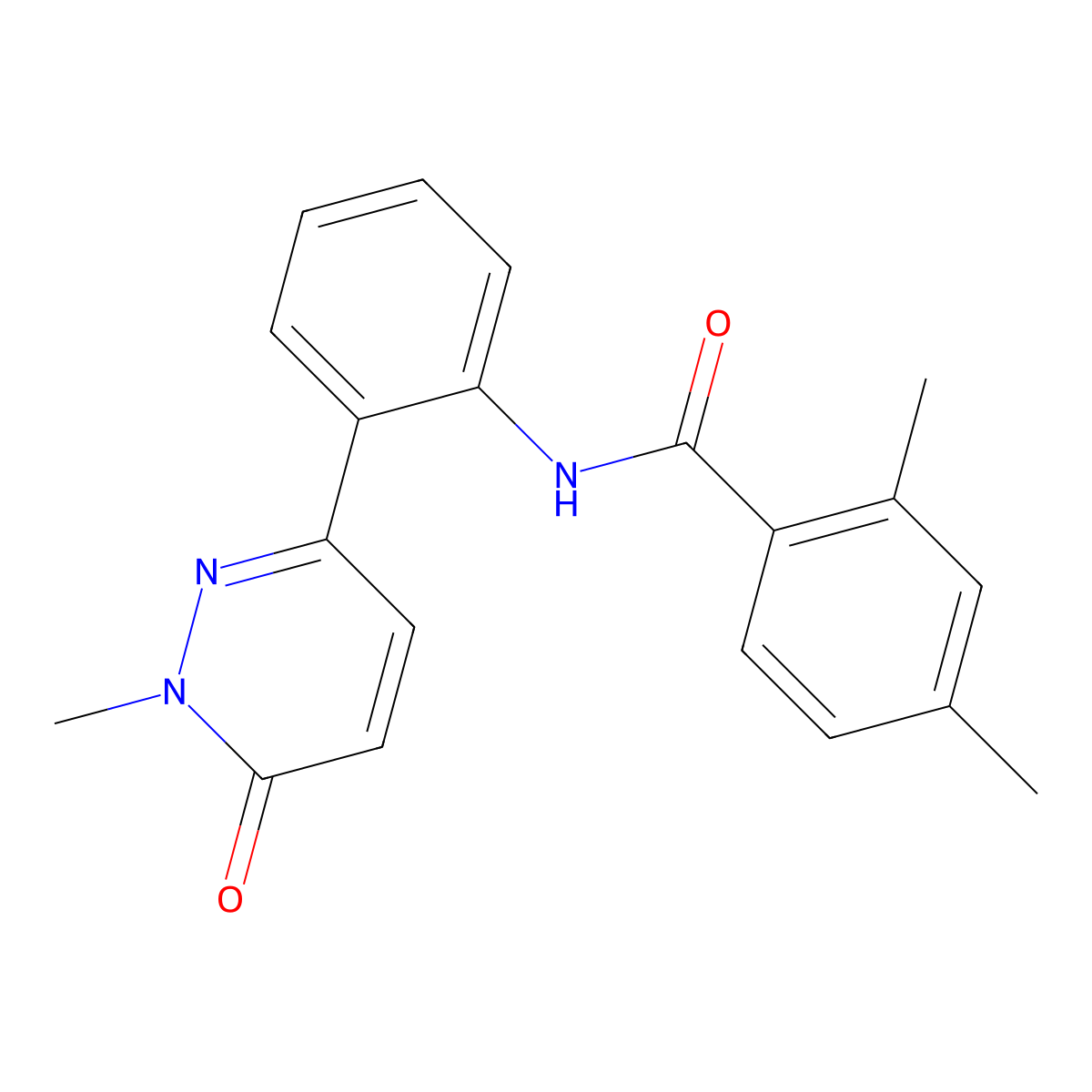 2,4-dimethyl-N-[2-(1-methyl-6-oxo-1,6-dihydropyridazin-3-yl)phenyl]benzamide molecular structure, CAS 1428357-79-2