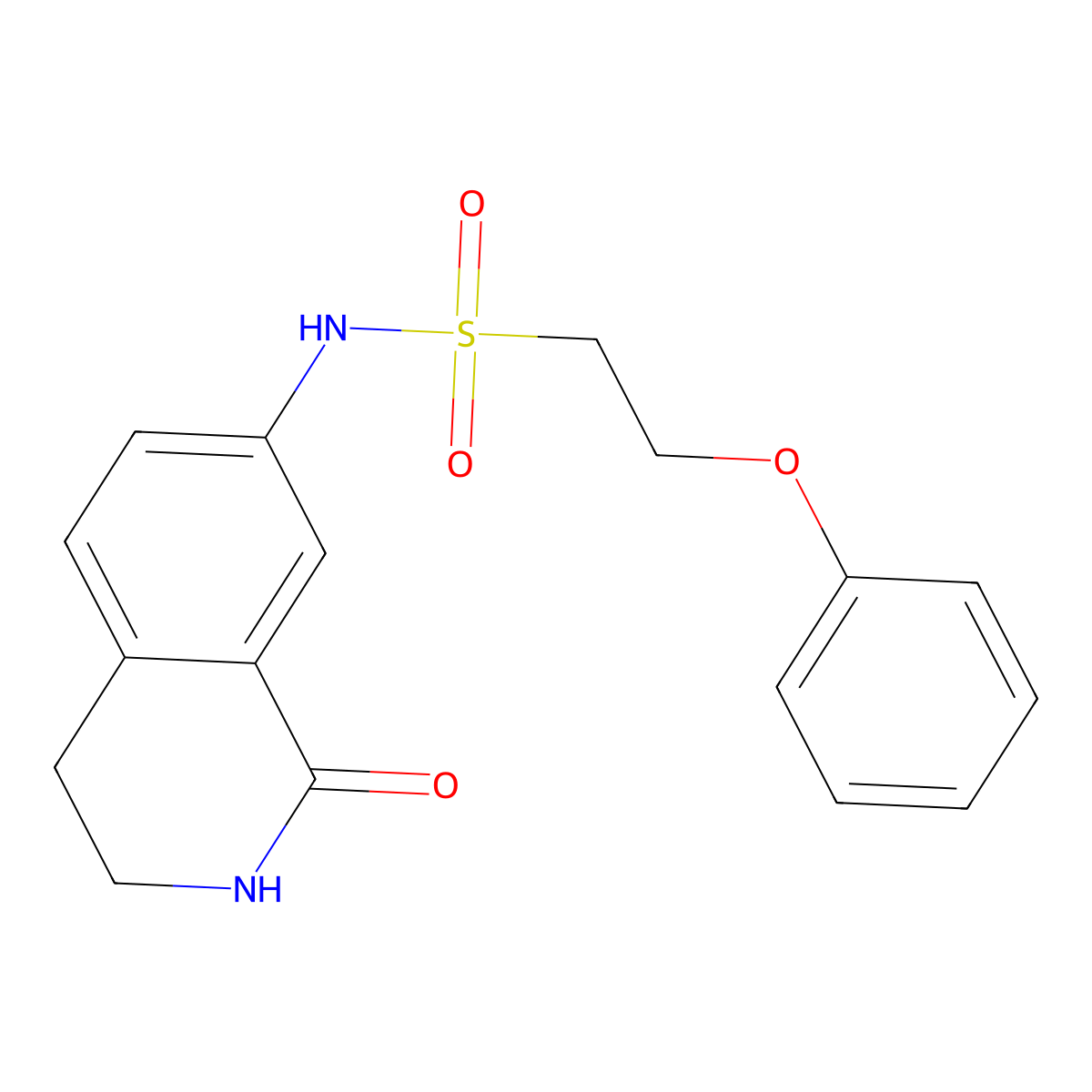 N-(1-oxo-1,2,3,4-tetrahydroisoquinolin-7-yl)-2-phenoxyethanesulfonamide molecular structure, CAS 1428357-89-4