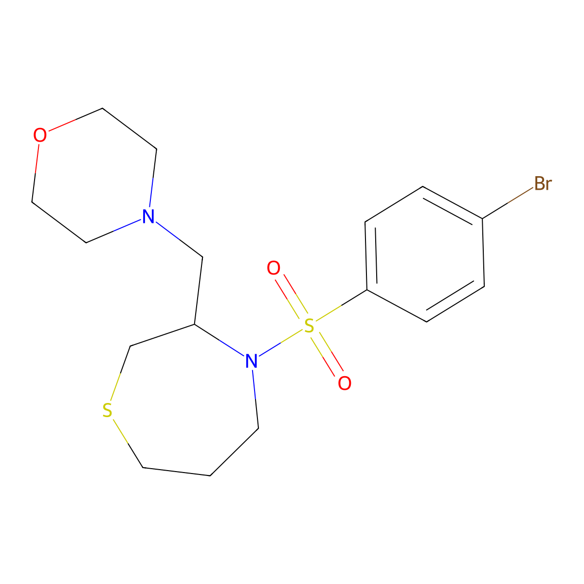 4-((4-((4-Bromophenyl)sulfonyl)-1,4-thiazepan-3-yl)methyl)morpholine molecular structure, CAS 1428357-91-8