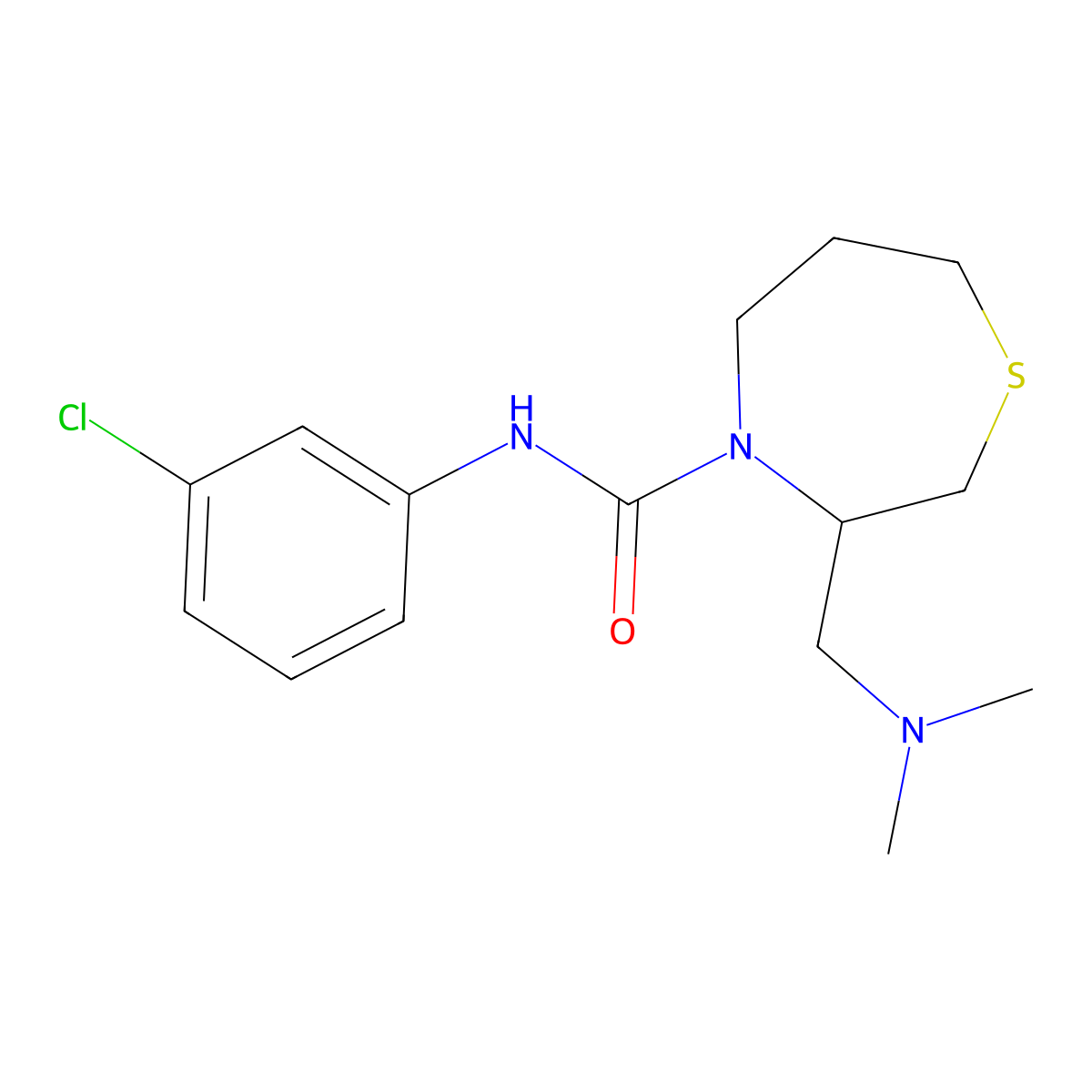N-(3-Chlorophenyl)-3-[(dimethylamino)methyl]-1,4-thiazepane-4-carboxamide molecular structure, CAS 1428357-92-9