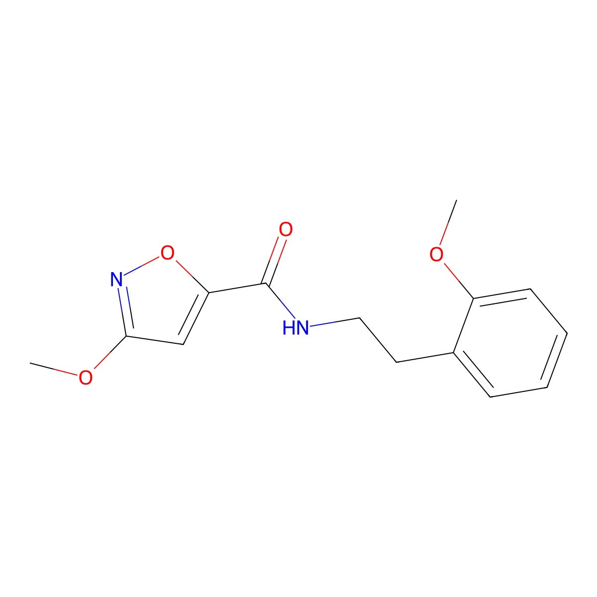 3-methoxy-N-(2-methoxyphenethyl)isoxazole-5-carboxamide molecular structure, CAS 1428357-98-5
