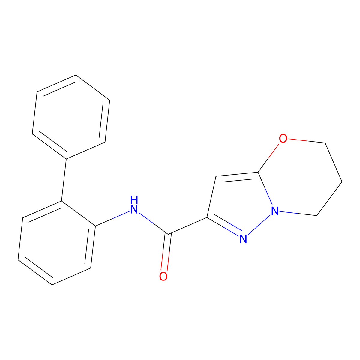 N-([1,1'-biphenyl]-2-yl)-6,7-dihydro-5H-pyrazolo[5,1-b][1,3]oxazine-2-carboxamide molecular structure, CAS 1428358-03-5