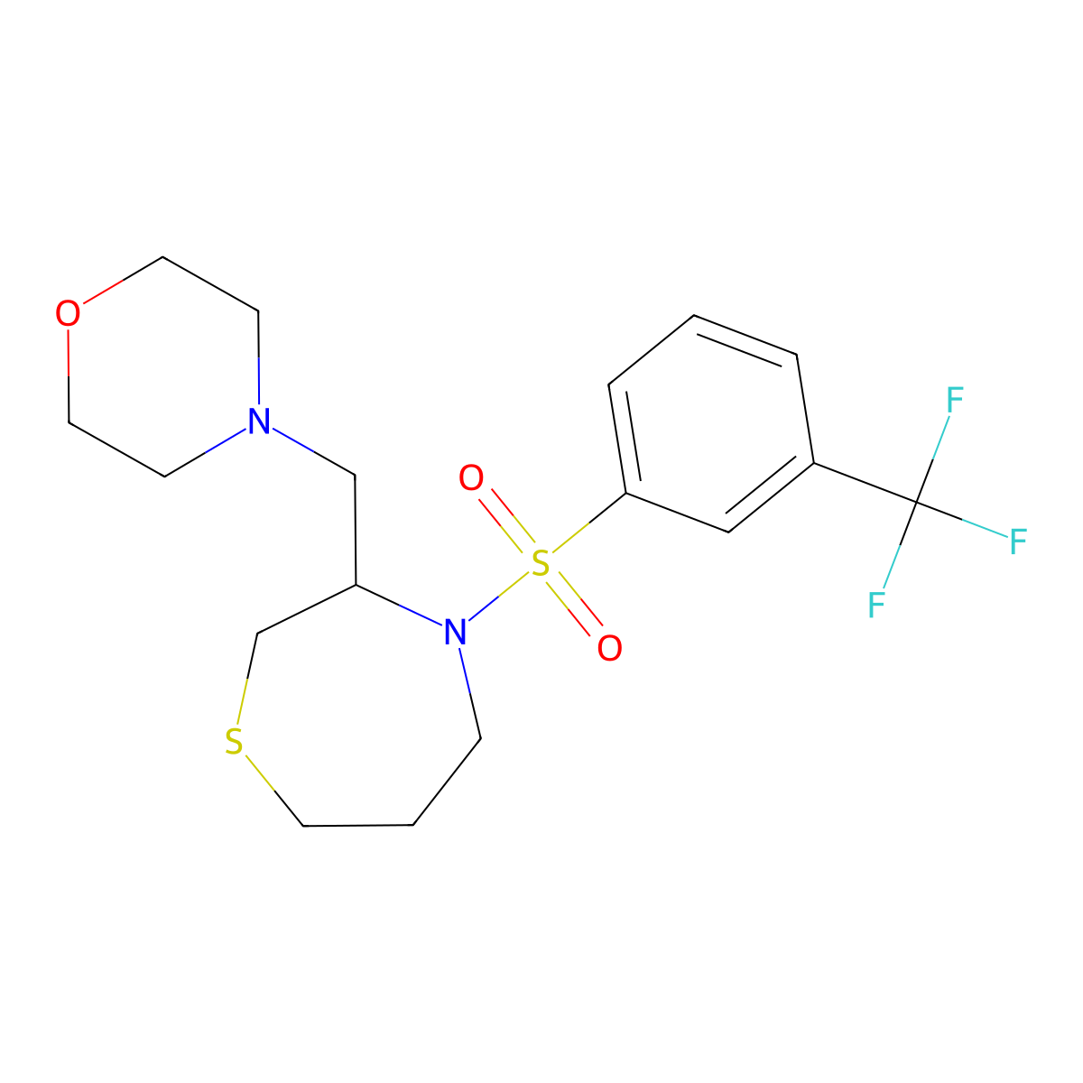 3-[(Morpholin-4-yl)methyl]-4-[3-(trifluoromethyl)benzenesulfonyl]-1,4-thiazepane molecular structure, CAS 1428358-08-0