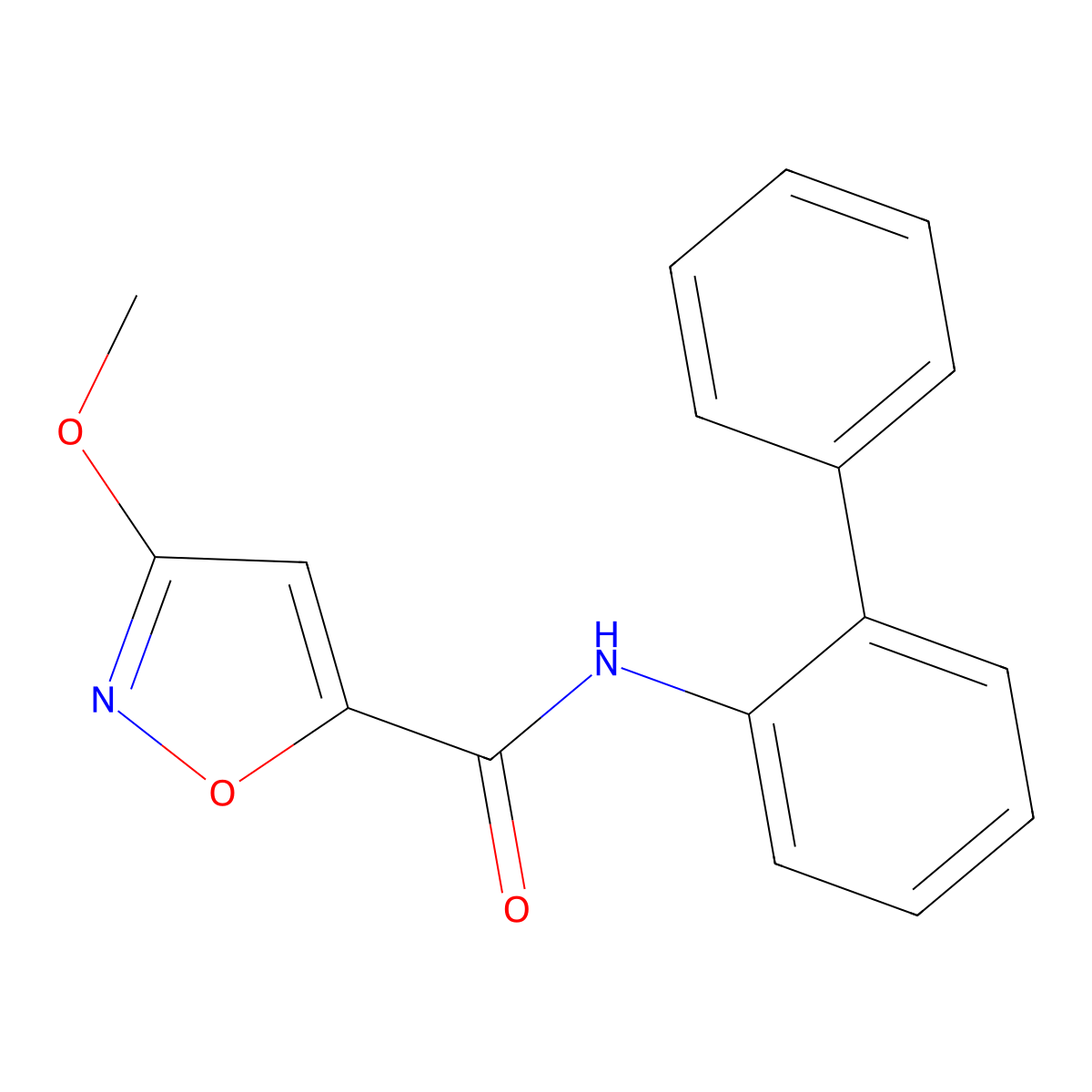 N-([1,1'-biphenyl]-2-yl)-3-methoxyisoxazole-5-carboxamide molecular structure, CAS 1428358-37-5