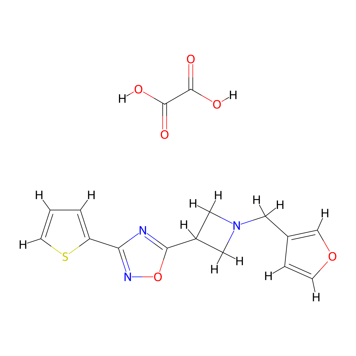 5-(1-(Furan-3-ylmethyl)azetidin-3-yl)-3-(thiophen-2-yl)-1,2,4-oxadiazole oxalate molecular structure, CAS 1428358-41-1