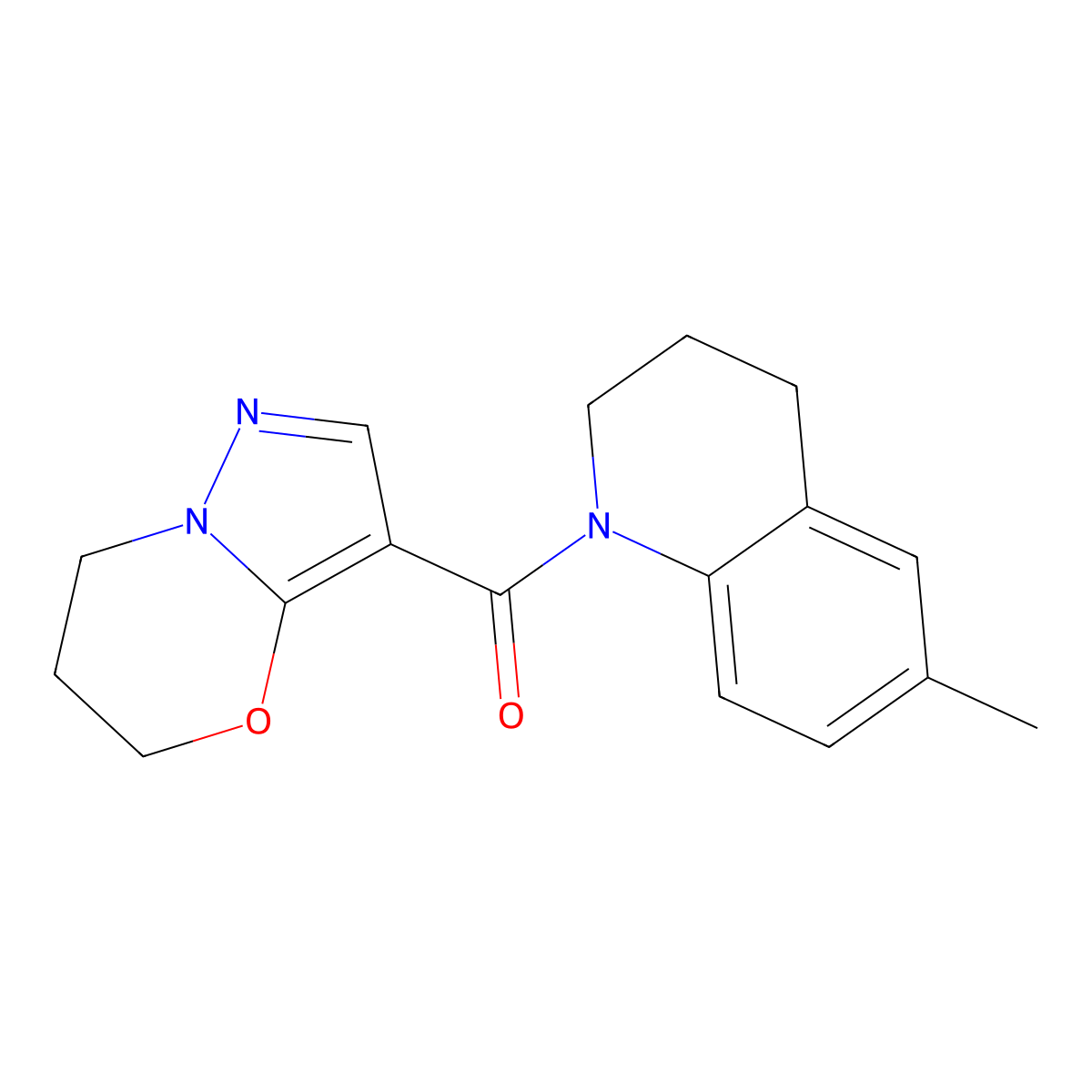 (6,7-dihydro-5H-pyrazolo[5,1-b][1,3]oxazin-3-yl)(6-methyl-3,4-dihydroquinolin-1(2H)-yl)methanone molecular structure, CAS 1428358-45-5