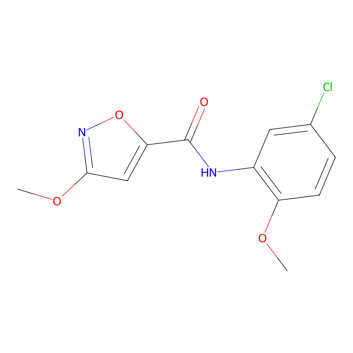 N-(5-chloro-2-methoxyphenyl)-3-methoxyisoxazole-5-carboxamide molecular structure, CAS 1428358-48-8