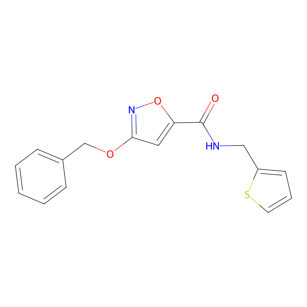 3-(benzyloxy)-N-(thiophen-2-ylmethyl)isoxazole-5-carboxamide molecular structure, CAS 1428358-57-9