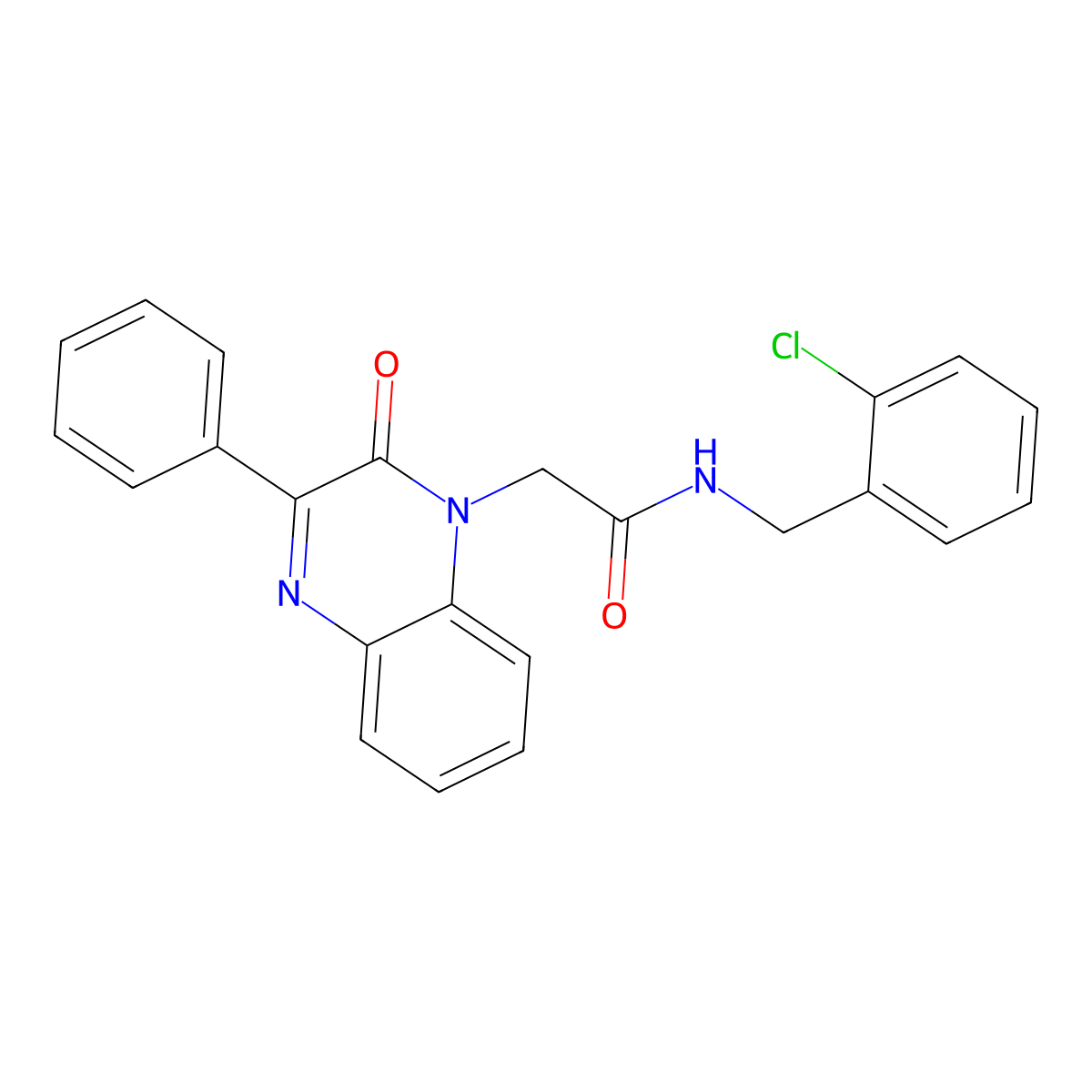 N-(2-chlorobenzyl)-2-(2-oxo-3-phenylquinoxalin-1(2H)-yl)acetamide molecular structure, CAS 1428358-62-6