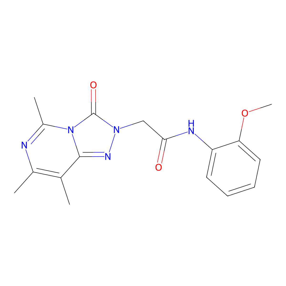 N-(2-methoxyphenyl)-2-(5,7,8-trimethyl-3-oxo-[1,2,4]triazolo[4,3-c]pyrimidin-2(3H)-yl)acetamide molecular structure, CAS 1428358-66-0