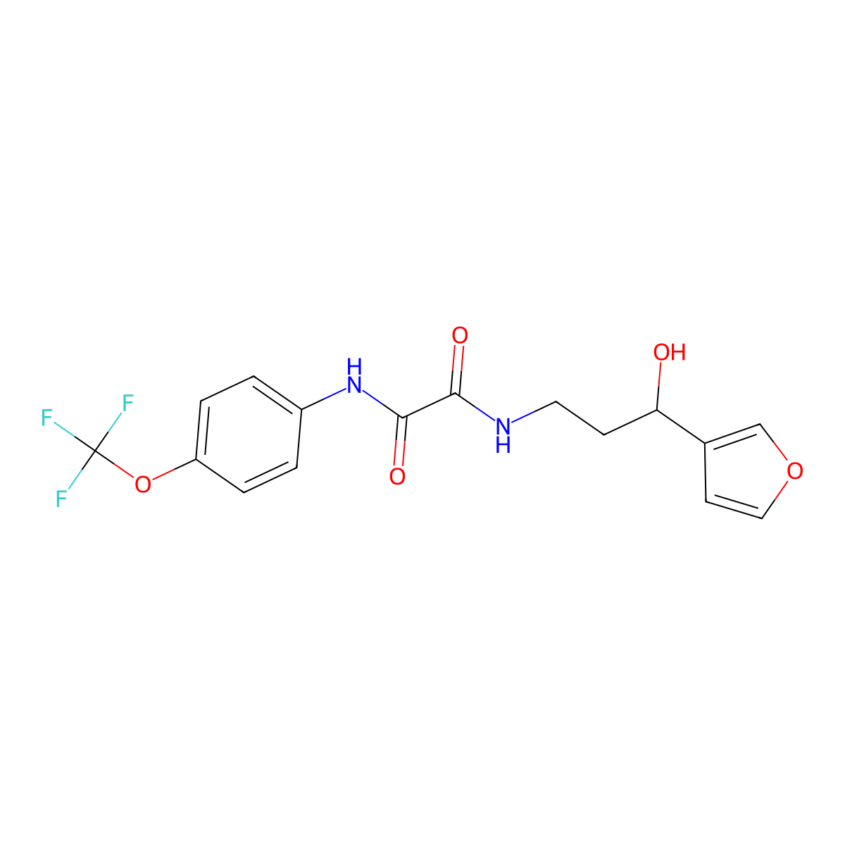 N1-(3-(furan-3-yl)-3-hydroxypropyl)-N2-(4-(trifluoromethoxy)phenyl)oxalamide molecular structure, CAS 1428358-69-3
