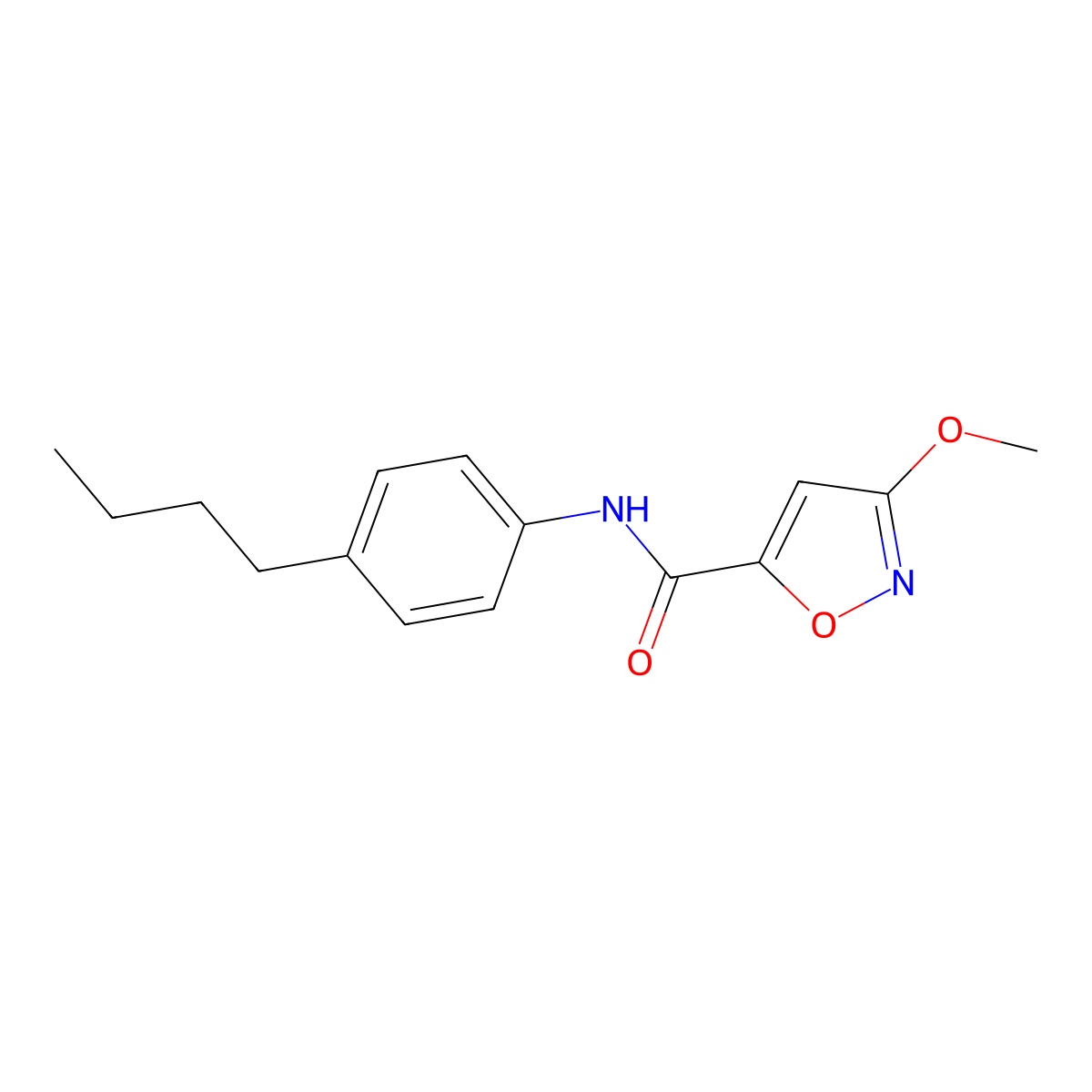 N-(4-butylphenyl)-3-methoxyisoxazole-5-carboxamide molecular structure, CAS 1428358-82-0